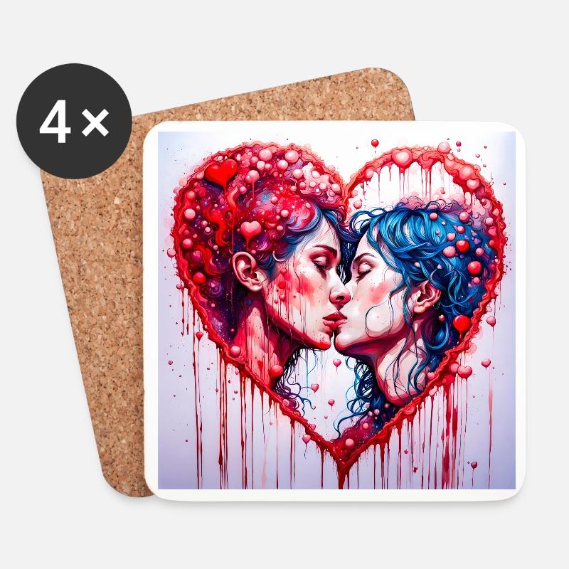 Valentines 11 - Untersetzer (4er-Set) - Weiß