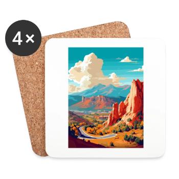 Colorado Springs Vintage Reiseposter Souvenir - Untersetzer (4er-Set) - Weiß - Vorne