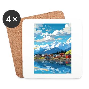 Seward Alaska Vintage Reiseposter WPA Souvenir - Untersetzer (4er-Set) - Weiß - Vorne