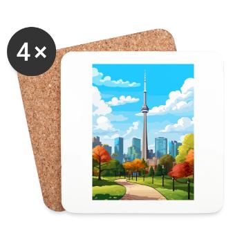 Toronto Kanada Vintage Reiseposter WPA Souvenir - Untersetzer (4er-Set) - Weiß - Vorne