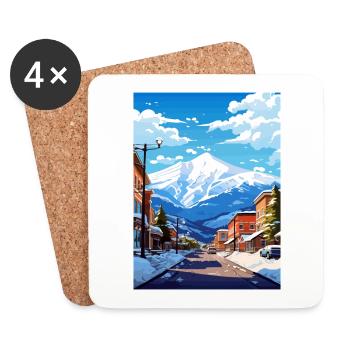 Brian Head Utah Vintage Reiseposter WPA Souvenir - Untersetzer (4er-Set) - Weiß - Vorne