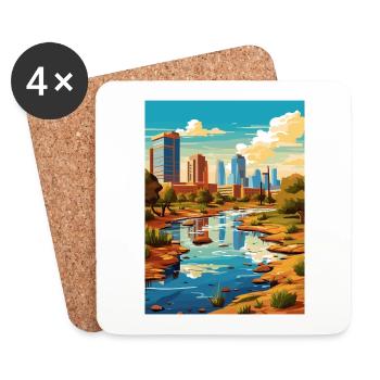 Phoenix Arizona Vintage Travel Poster WPA Souvenir - Coasters (set of 4) - white - Front
