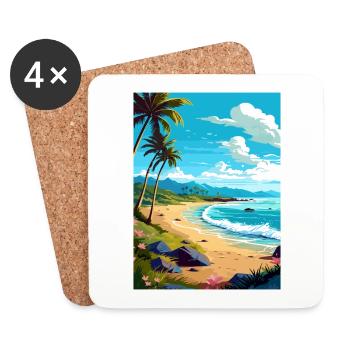 Kaanapali Hawaii Vintage Reiseposter Souvenir - Untersetzer (4er-Set) - Weiß - Vorne