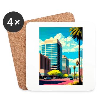 Glendale Arizona Vintage voyage affiche Souvenir - Dessous de verre (lot de 4) - blanc - Devant