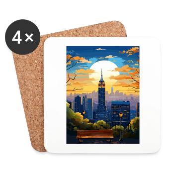 Manhattan New York Vintage voyage affiche Souvenir - Dessous de verre (lot de 4) - blanc - Devant