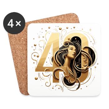 40 Jahre Gold Frau 40. Geburtstag Geschenk - Untersetzer (4er-Set) - Weiß - Vorne