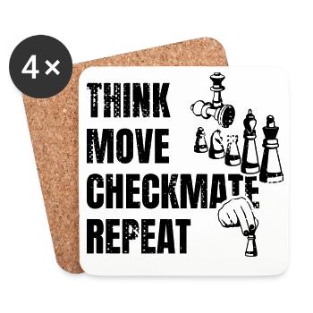 Funny Chess Player Quote - Coasters (set of 4) - white - Front