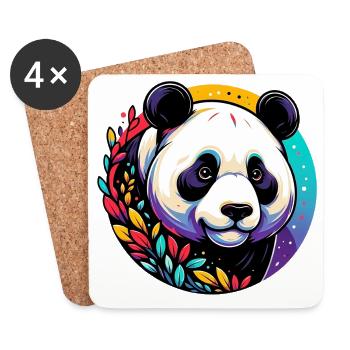 Panda - Untersetzer (4er-Set) - Weiß - Vorne