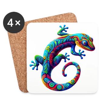 Gecko - Untersetzer (4er-Set) - Weiß - Vorne