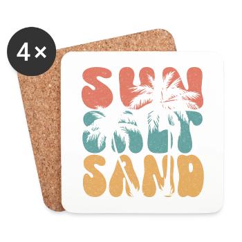 Summer - Sun, Salt and Sand - Coasters (set of 4) - white - Front