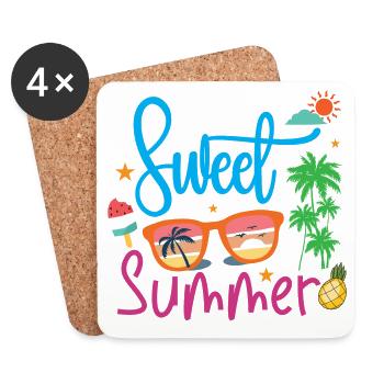 Süßer Sommer - Untersetzer (4er-Set) - Weiß - Vorne