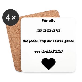 .. Danke Mama - Untersetzer (4er-Set) - Weiß - Vorne