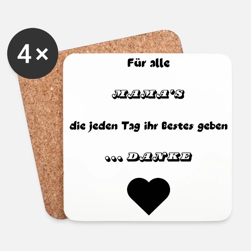 .. Danke Mama - Untersetzer (4er-Set) - Weiß