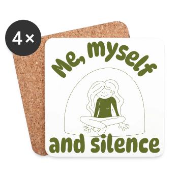 Me, myself and silence - Untersetzer (4er-Set) - Weiß - Vorne