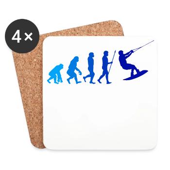 Wakeboard, Evolution, Water Skiing, Water Sports, Surfing - Coasters (set of 4) - white - Front
