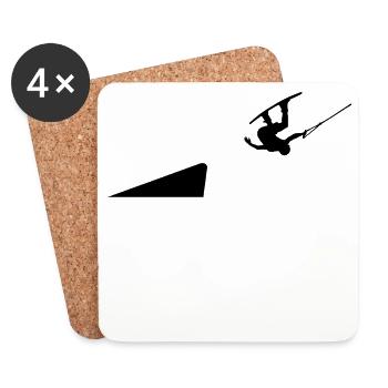 Stunt Surfing Wave Surf Bed Wakeboard Surfing - Coasters (set of 4) - white - Front