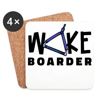 Wakeboard Statement Wasserski Welle Kitesurfer - Untersetzer (4er-Set) - Weiß - Vorne