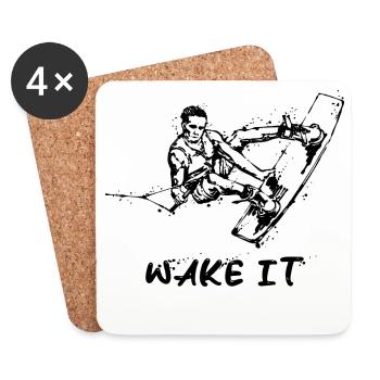 Wellenreiten Statement Wakeboard Wassersport Welle - Untersetzer (4er-Set) - Weiß - Vorne
