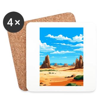 Parc national de Nambung Australie affiche de voyage - Dessous de verre (lot de 4) - blanc - Devant