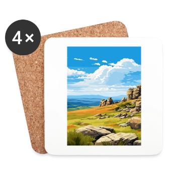 Parc national de Kosciuszko en Australie affiche de voyage - Dessous de verre (lot de 4) - blanc - Devant