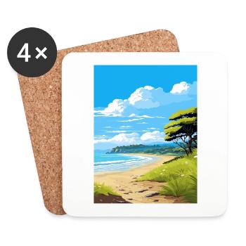 Rakiura Nationalpark Neuseeland Reiseposter - Untersetzer (4er-Set) - Weiß - Vorne