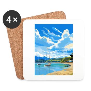 Whanganmata Whanganmatad Neuseeland Reiseposter - Untersetzer (4er-Set) - Weiß - Vorne
