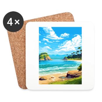 Parc national d’Abel Tasman Nouvelle-Zélande Souvenir - Dessous de verre (lot de 4) - blanc - Devant
