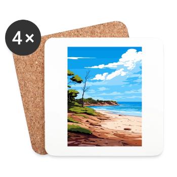 Souvenir du parc national du Cap Le Grand en Australie - Dessous de verre (lot de 4) - blanc - Devant