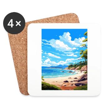 Parc national d’Abel Tasman Nouvelle-Zélande Souvenir - Dessous de verre (lot de 4) - blanc - Devant