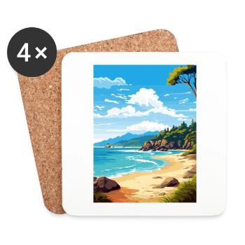 Parc national d’Abel Tasman Nouvelle-Zélande Souvenir - Dessous de verre (lot de 4) - blanc - Devant