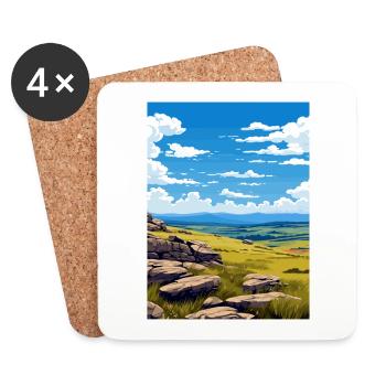 Parc national de Kosciuszko en Australie affiche de voyage - Dessous de verre (lot de 4) - blanc - Devant