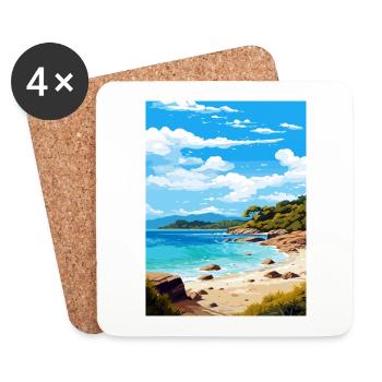 Parc national d’Abel Tasman Nouvelle-Zélande Souvenir - Dessous de verre (lot de 4) - blanc - Devant