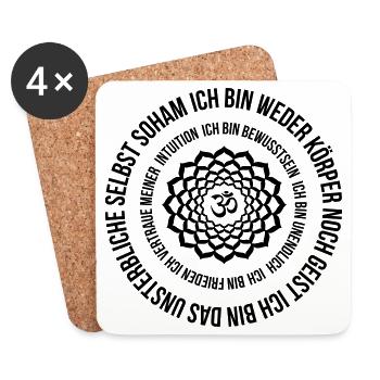 Kronenchakra Mantra SOHAM ich bin Frieden - Untersetzer (4er-Set) - Weiß - Vorne