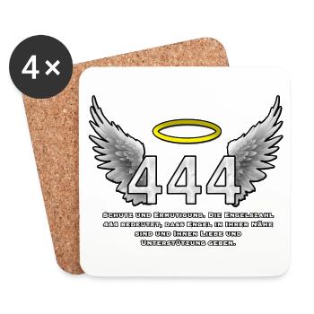 Angel Number 444 Winged Brilliance - Coasters (set of 4) - white - Front