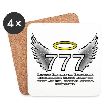 Heilige 777 EngelWings - Untersetzer (4er-Set) - Weiß - Vorne