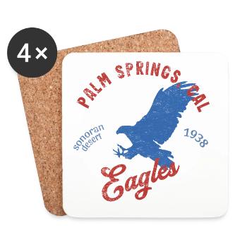 Palm-Springs California Sports Retro Vintage Design - Coasters (set of 4) - white - Front