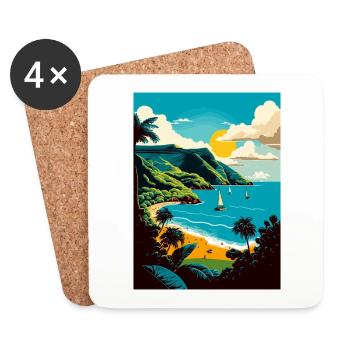 Saint Vincent And The Grenadines Caribbean Travel - Coasters (set of 4) - white - Front