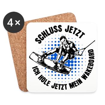 Wakeboard, Déclaration, Sports nautiques, Cascade, Ski nautique - Dessous de verre (lot de 4) - blanc - Devant