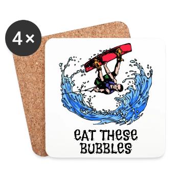 Surfing Kitesurfer Statement Wakeboard Planche de surf - Dessous de verre (lot de 4) - blanc - Devant