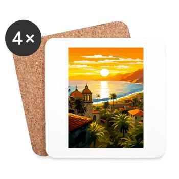 Puerto Vallarta Mexiko Vintage Reiseposter WPA - Untersetzer (4er-Set) - Weiß - Vorne