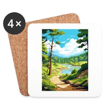 Parque Nacional Los Arrayanes Reiseposter - Untersetzer (4er-Set) - Weiß - Vorne