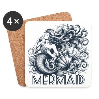 Mermaid Gift - Coasters (set of 4) - white - Front