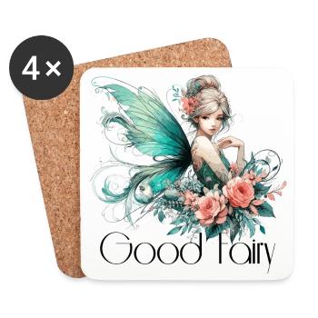 Gute Fee Geschenk - Untersetzer (4er-Set) - Weiß - Vorne