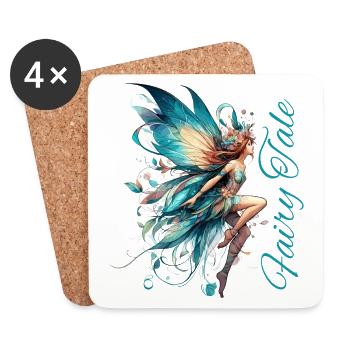 Cadeau de conte de fées - Dessous de verre (lot de 4) - blanc - Devant