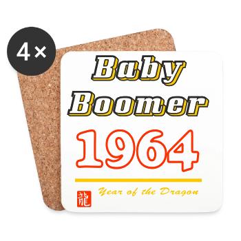 Baby Boomer 1964 - Untersetzer (4er-Set) - Weiß - Vorne