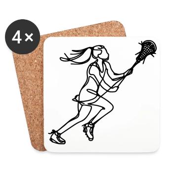 Lacrosse Girls - Coasters (set of 4) - white - Front