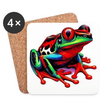 Frosch - Untersetzer (4er-Set) - Weiß - Vorne