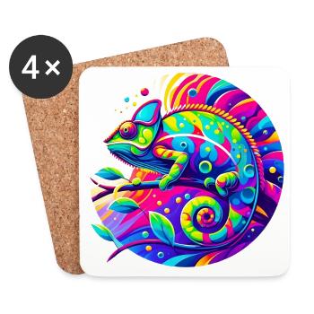 Chameleon - Coasters (set of 4) - white - Front