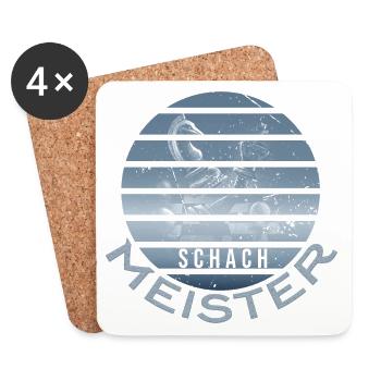 Schach Meister - Untersetzer (4er-Set) - Weiß - Vorne