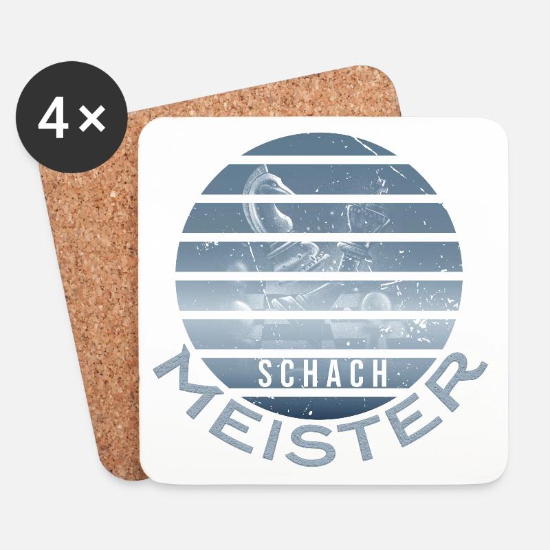 Schach Meister - Untersetzer (4er-Set) - Weiß